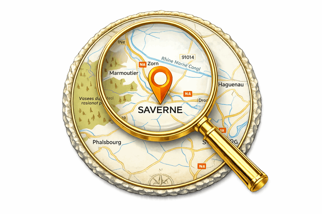 boussole de localisation centrée sur saverne