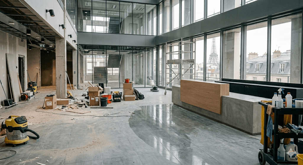 Remise en état d'un local professionnel après travaux de rénovation